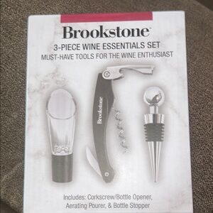Brookstone Wine Tool Set with Black and Silver Accents